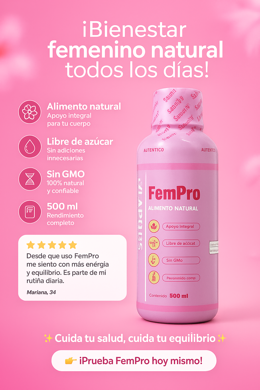 "Fempro" Para la salud femenina 500ml